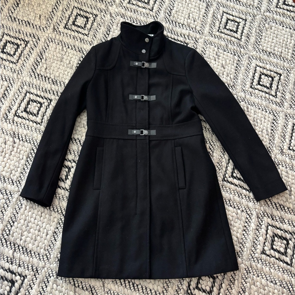Black Kenneth Cole Wool Blend Classic Coat